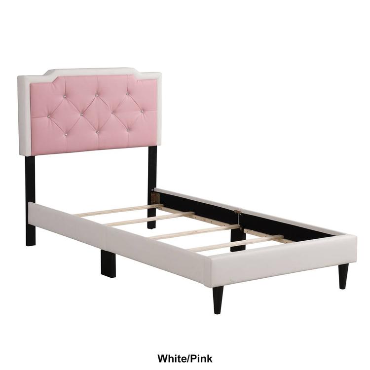 Passion Furniture Deb Jewel Tufted Panel Bed Frame - Twin