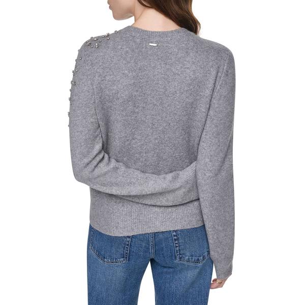 Womens DKNY Jeans Long Sleeve Rhinestone Cardigan