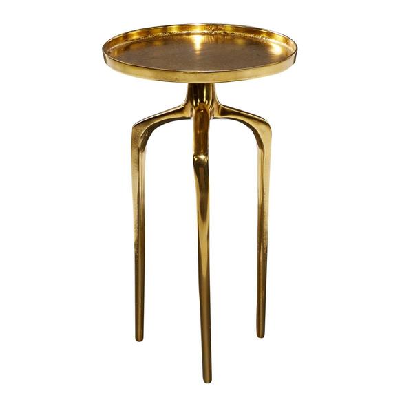 9th & Pike® Gold Aluminum Contemporary Accent Table