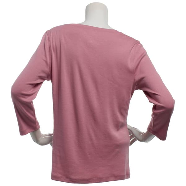 Womens Preswick & Moore&#174; 3/4 Sleeve Scoop Neck Solid Tee