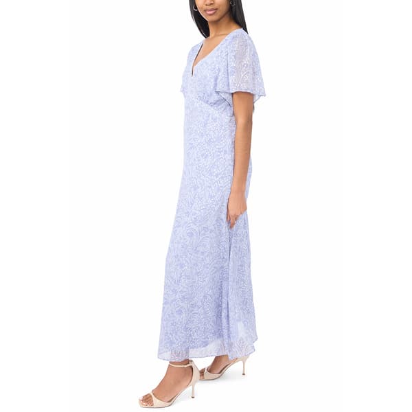 Womens MSK Short Ruffle Sleeve Floral Empire Waist Dress