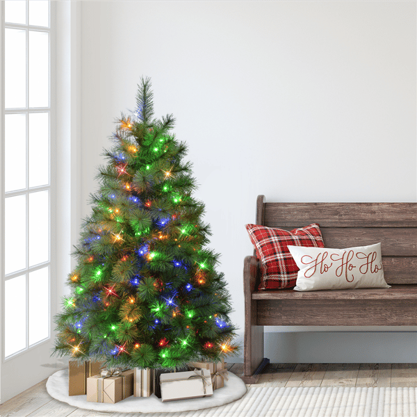 Puleo International 4.5ft. Pre-Lit Wyoming Pine Christmas Tree