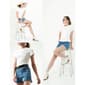 Womens MNK Short Sleeve Ruffle Hem Smocked Blouse - image 3