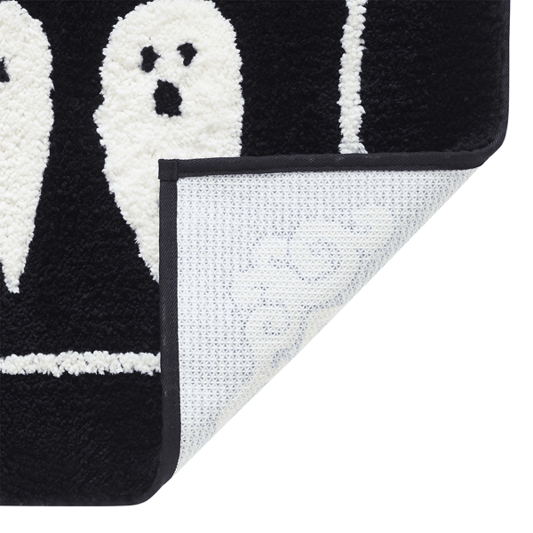 Hallmark Black/White Boozy Halloween Microfiber Bath Rug