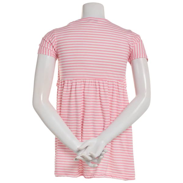 Womens Times Two Short Sleeve Popover Striped Nursing Top-Pink