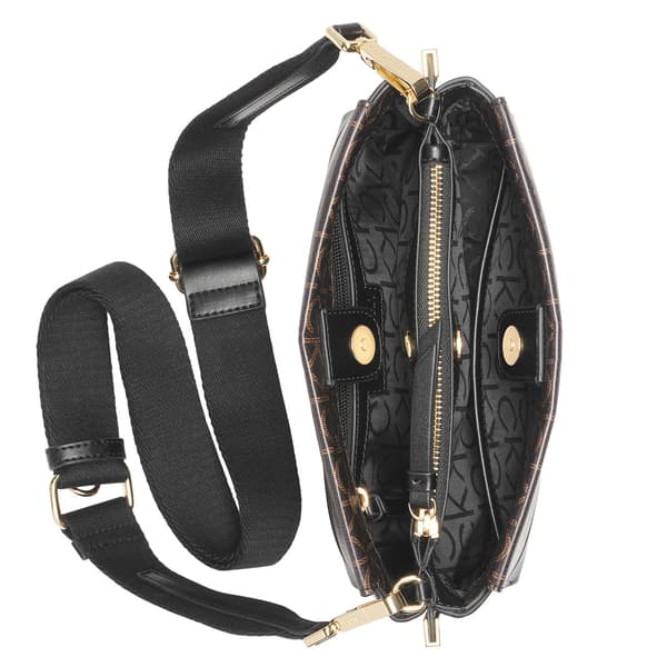 Calvin Klein Bianca Logo Crossbody w/ Snap Closure - Brown Khaki