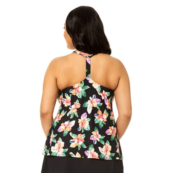 Plus Size Leilani Moana Gardens Racer Back Tankini Swim Top