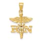Unisex Gold Classics&#40;tm&#41; 14kt. Diamond Cut RN Nurse Pendant - image 1