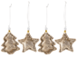 Northlight 4ct. Sequin Stars & Trees Plush Christmas Ornaments - image 2