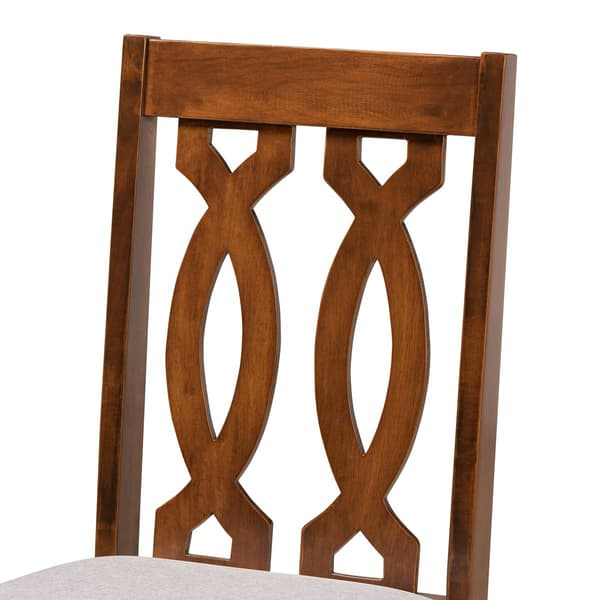 Baxton Studio Cherese Grey Fabric 5pc. Wood Dining Set