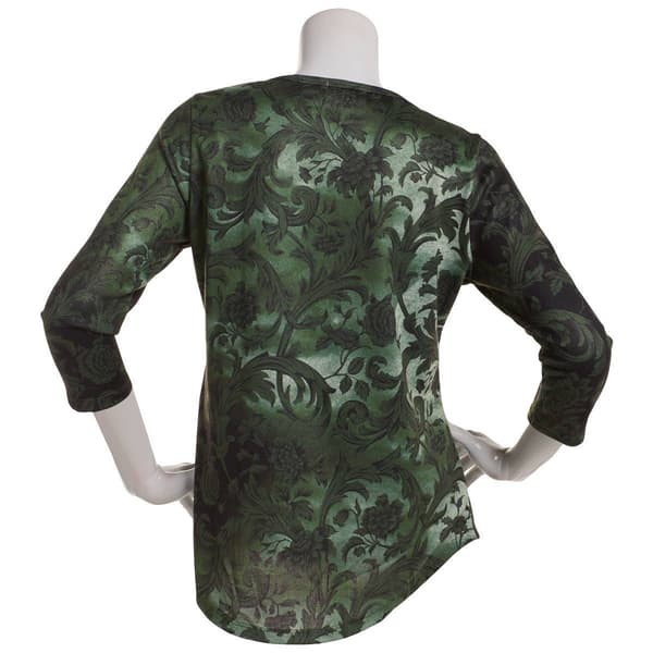 Womens OneWorld Wicked Night Witch Scoop Neck Shirttail Tee