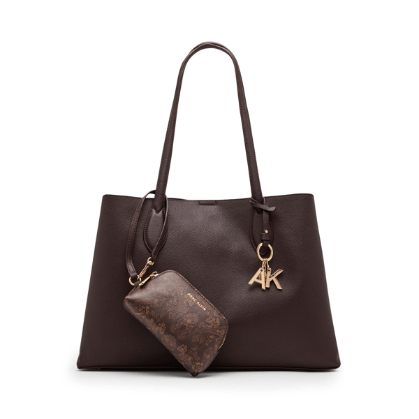 Anne Klein Bonded Dbl Cmp Tote W/Charm $102