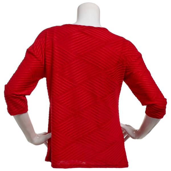 Petite Emily Daniels 3/4 Sleeve Button Shoulder Blouse