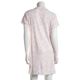Petite Jessica Simpson Short Sleeve Rib Flower Drawing Nightshirt