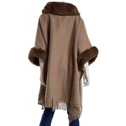 Womens Modena Faux Fur with Snap Closure Ruana