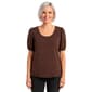 Womens Adrianna Papell Short Bubble Sleeve Dot Blouse - image 2