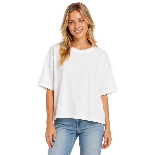 Juniors Hunter & Brown Influencer Boxy Crew Neck Tee