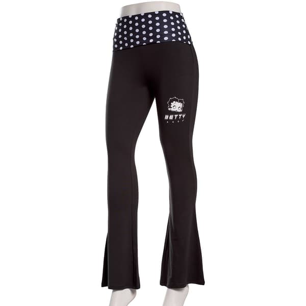 Juniors C-Life Betty Boop Dot Fold Over Waist Flare Pants