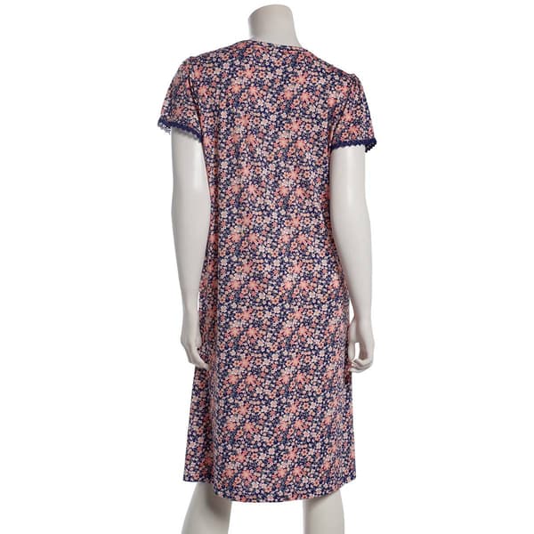 Womens White Orchid Flutter Sleeve Floral Nightgown