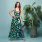 Womens 24/7 Comfort Apparel Blue Butterfly A Line Maxi Dress - image 4