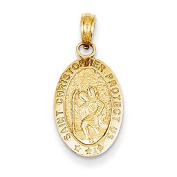 Unisex Gold Classics(tm) Quality Yellow Gold Saint Christopher Medal