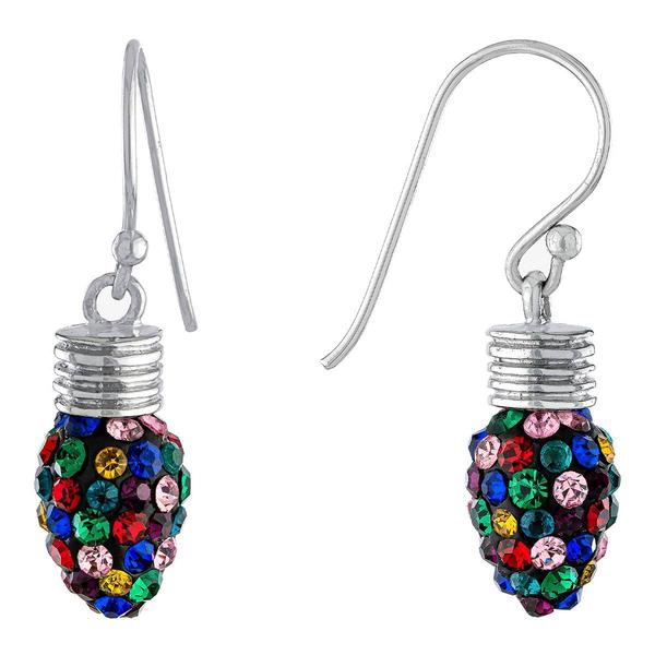 Athra Multi-Color Crystal Christmas Light Bulb Drop Earrings - image 