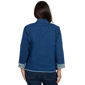 Womens Alfred Dunner Indigo Girls Floral Trim Denim Jacket - image 2