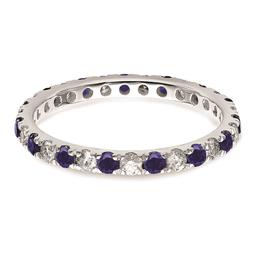 Pure Fire 14kt. White Gold Lab Created Blue Sapphire Band
