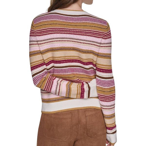 Womens DKNY Jeans Long Sleeve Stripe Button Front Cardigan