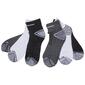Mens Zone In 6pk. Cushion Quarter Ankle Socks - Black/White/Grey - image 1