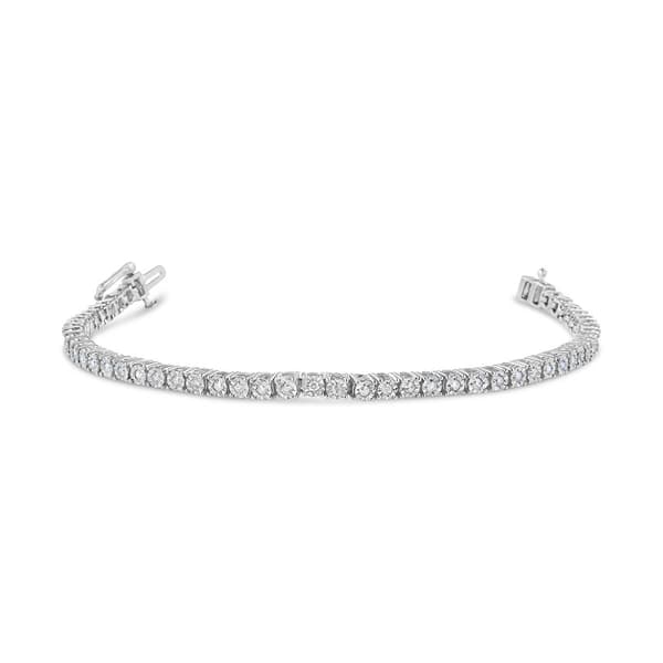 Haus of Brilliance Sterling Silver Diamond Tennis Bracelet