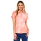 Womens Cocomo Short Sleeve 2 Pocket Collar Button Front Blouse - image 1
