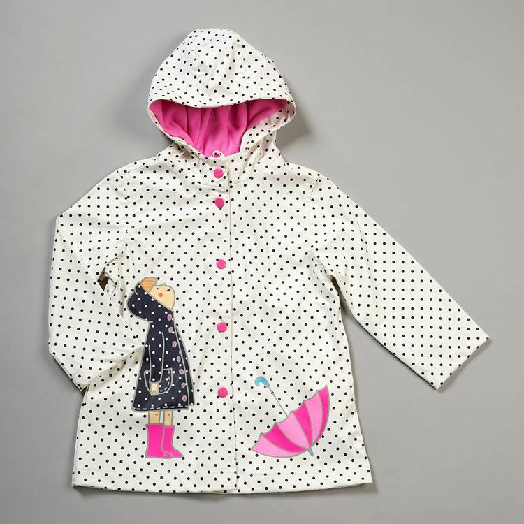 Girls (4-6x) Pink Platinum® Polka Dot Rain Jacket w/ Little Girl