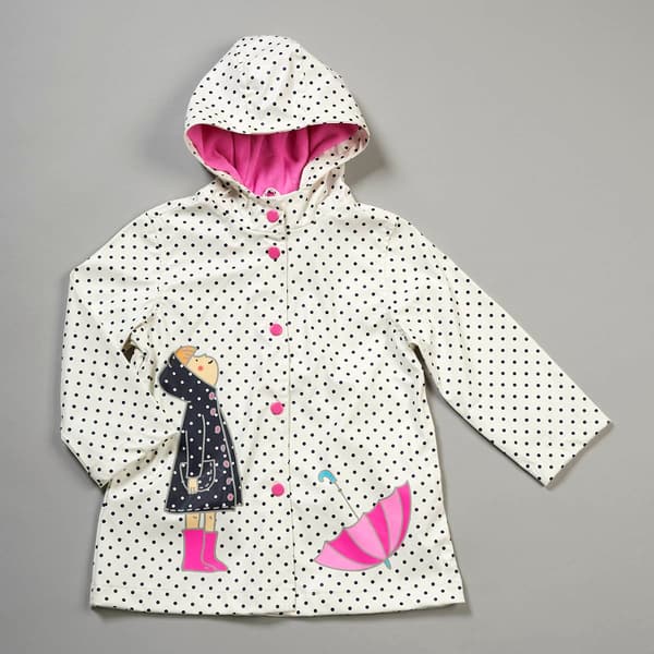 Girls &#40;4-6x&#41; Pink Platinum&#174; Polka Dot Rain Jacket w/ Little Girl