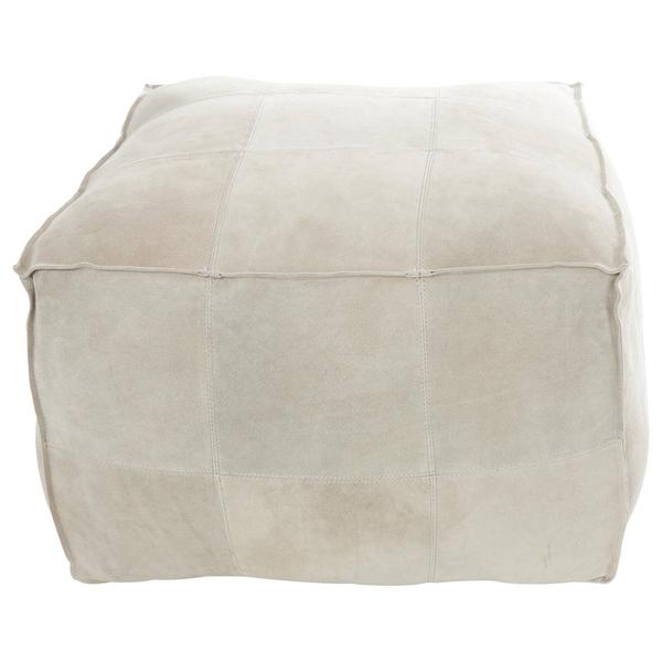 9th & Pike® Rustic Leather Pouf Ottoman