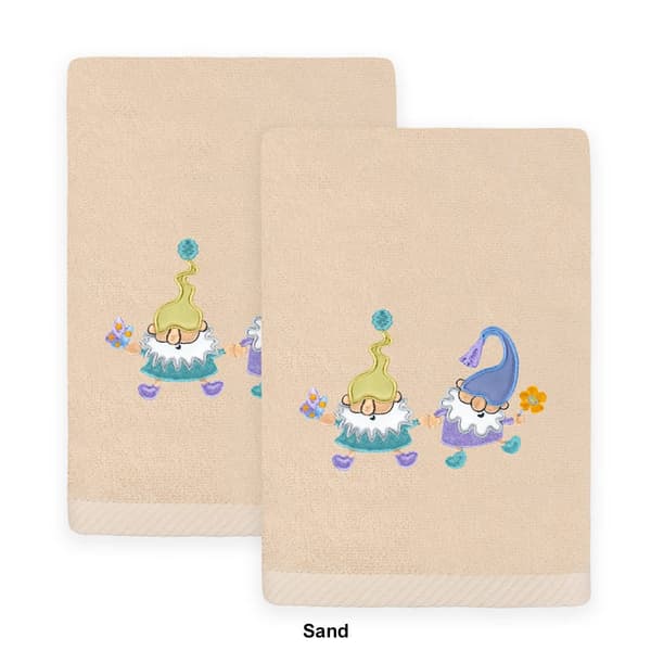 Linum Home Textiles 2pc. Spring Gnomes Embroidered Hand Towels