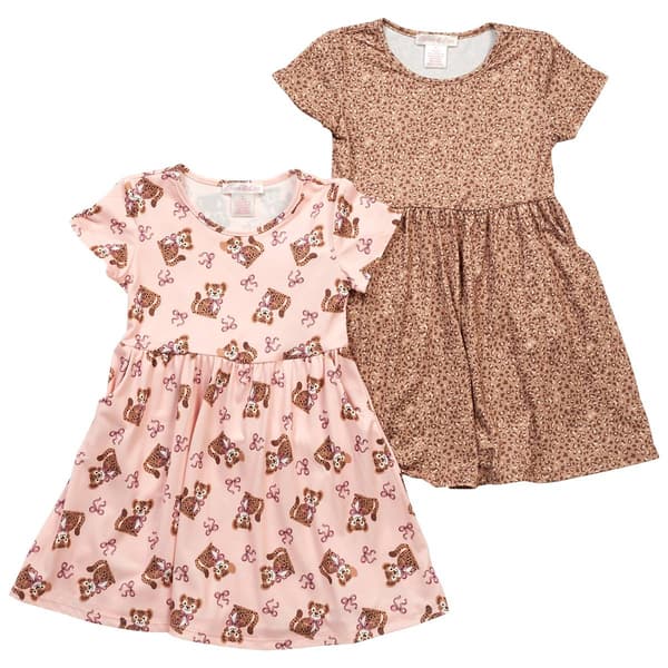 Girls (4-6x) Emma & Elsa 2pk. Cheetah/Leopard Dresses - image 