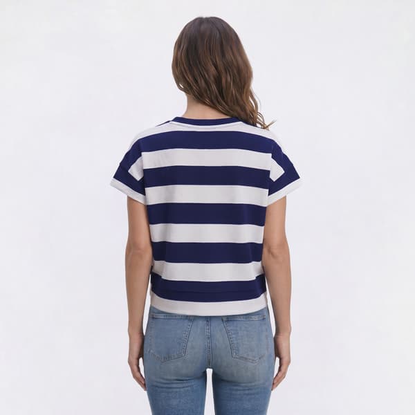 Womens LANDS’ END® 1/4 Zip Stripe Dolman Sleeve Sweater