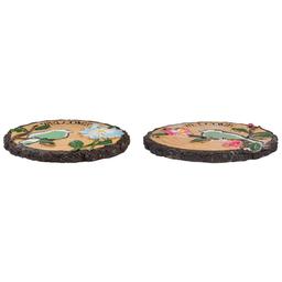 Northlight Seasonal Welcome Birds Floral Garden Stones - Set of 2