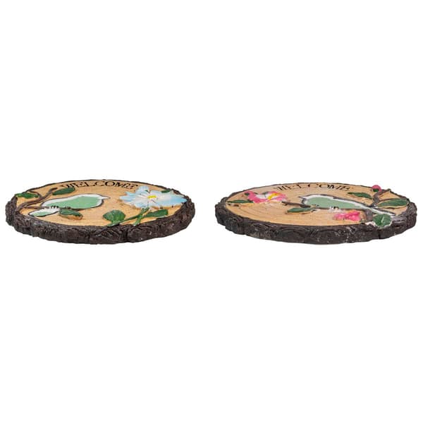Northlight Seasonal Welcome Birds Floral Garden Stones - Set of 2