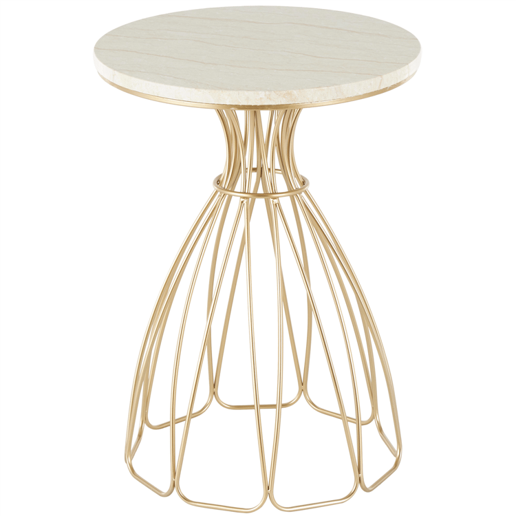 9th & Pike(R) Contemporary Gold Metal Accent Table