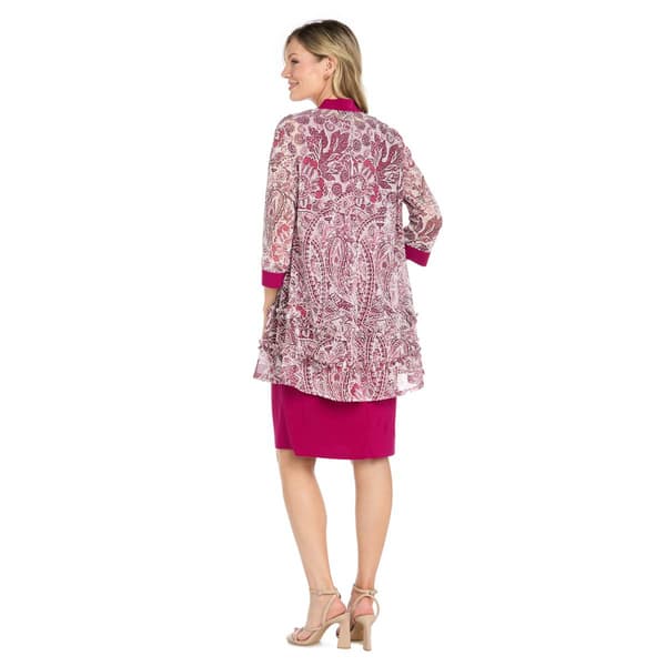 Womens R&M Richards 3/4 Sleeve Paisley Jacket Dress