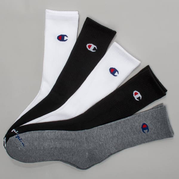 Mens Champion(R) 5pk. Crew Socks - White/Multi - image 