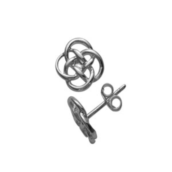 Marsala Fine Silver Plated Celtic Knot Stud Earrings - image 