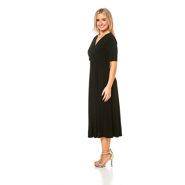 Petite MSK Elbow Sleeve Surplice Midi Dress