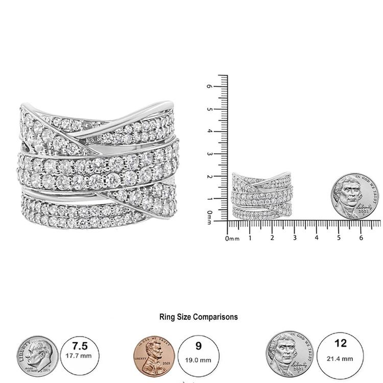 Haus of Brilliance Sterling Silver 2ctw. Diamond Bypass Ring