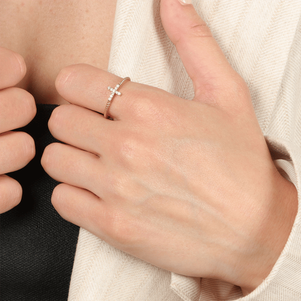Brilliant Grown 18kt. Gold-Plated Lab-Grown Diamond Accent Ring