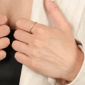 Brilliant Grown 18kt. Gold-Plated Lab-Grown Diamond Accent Ring - image 7