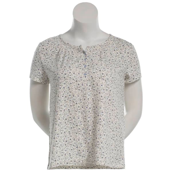 Petite Hasting & Smith Short Sleeve Ditsy Floral Peasant Tee