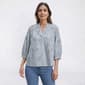 Womens Nanette Lepore 3/4 Sleeve Soutache Floral Stripe Blouse - image 1